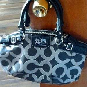 Coach crossbody/ hand held bag. Grey, charcoal, silve